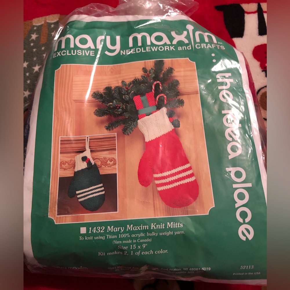 Mary Maxim Knitted Glove Stocking